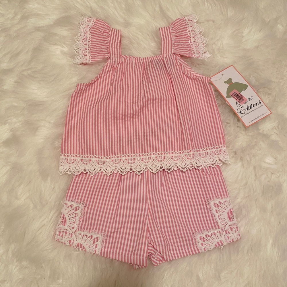 NWT Pink Seersucker set